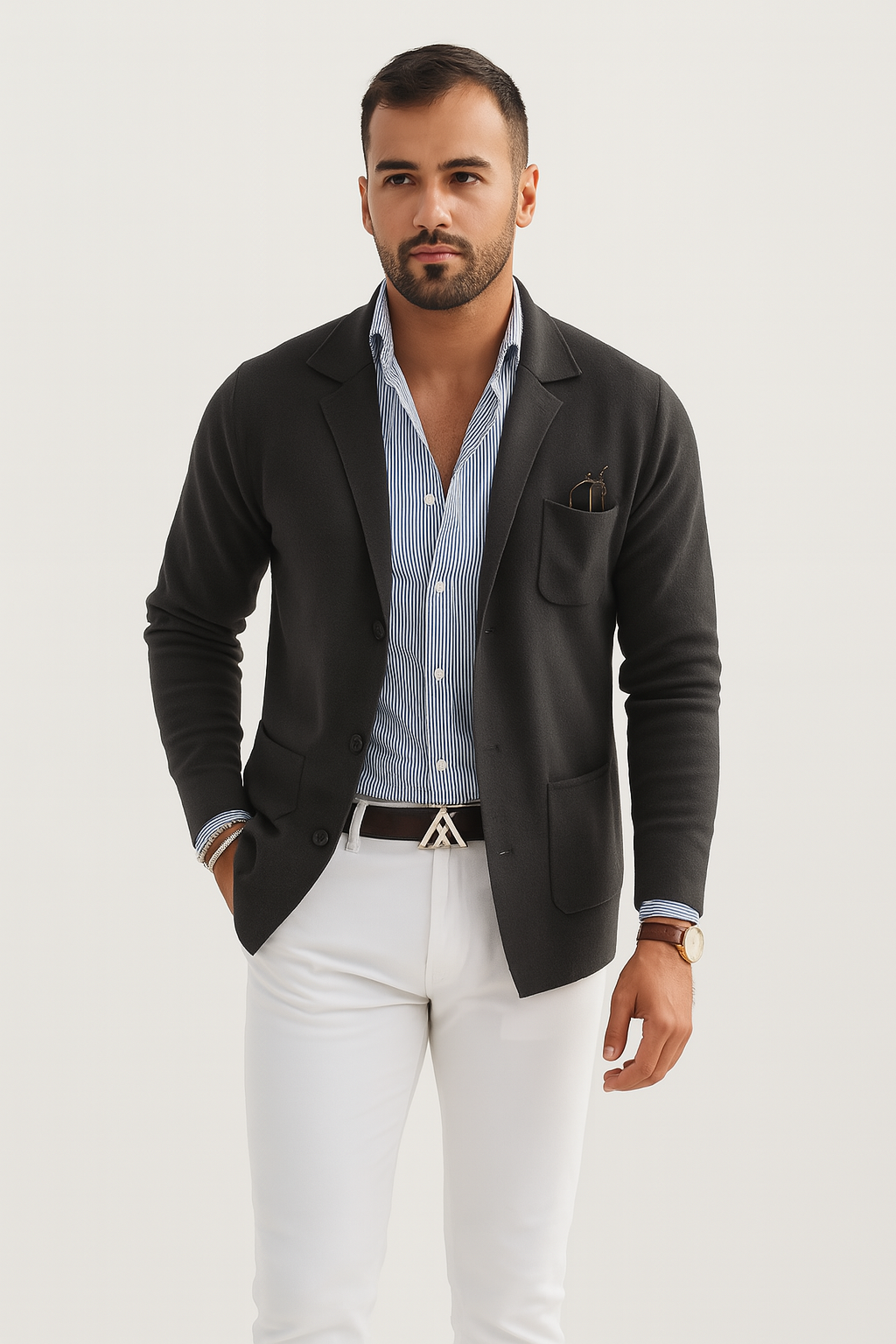 Lässiger Baumwoll-Mix Blazer – Bequeme Sommerjacke