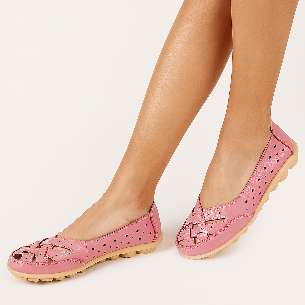 Atmungsaktive Leder-Orthopädische Slipper für Damen – Sommerkomfort
