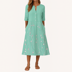 Blumiges Zwei-Teile-Midi-Kleid-Set – Sommer-Gartenanlass