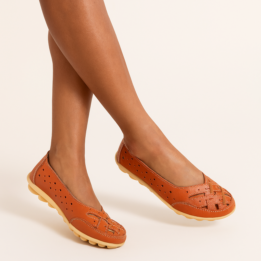 Atmungsaktive Leder-Orthopädische Slipper für Damen – Sommerkomfort
