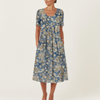 Elegantes Baumwoll-Midi-Kleid – Sommerlicher Smart-Casual-Stil