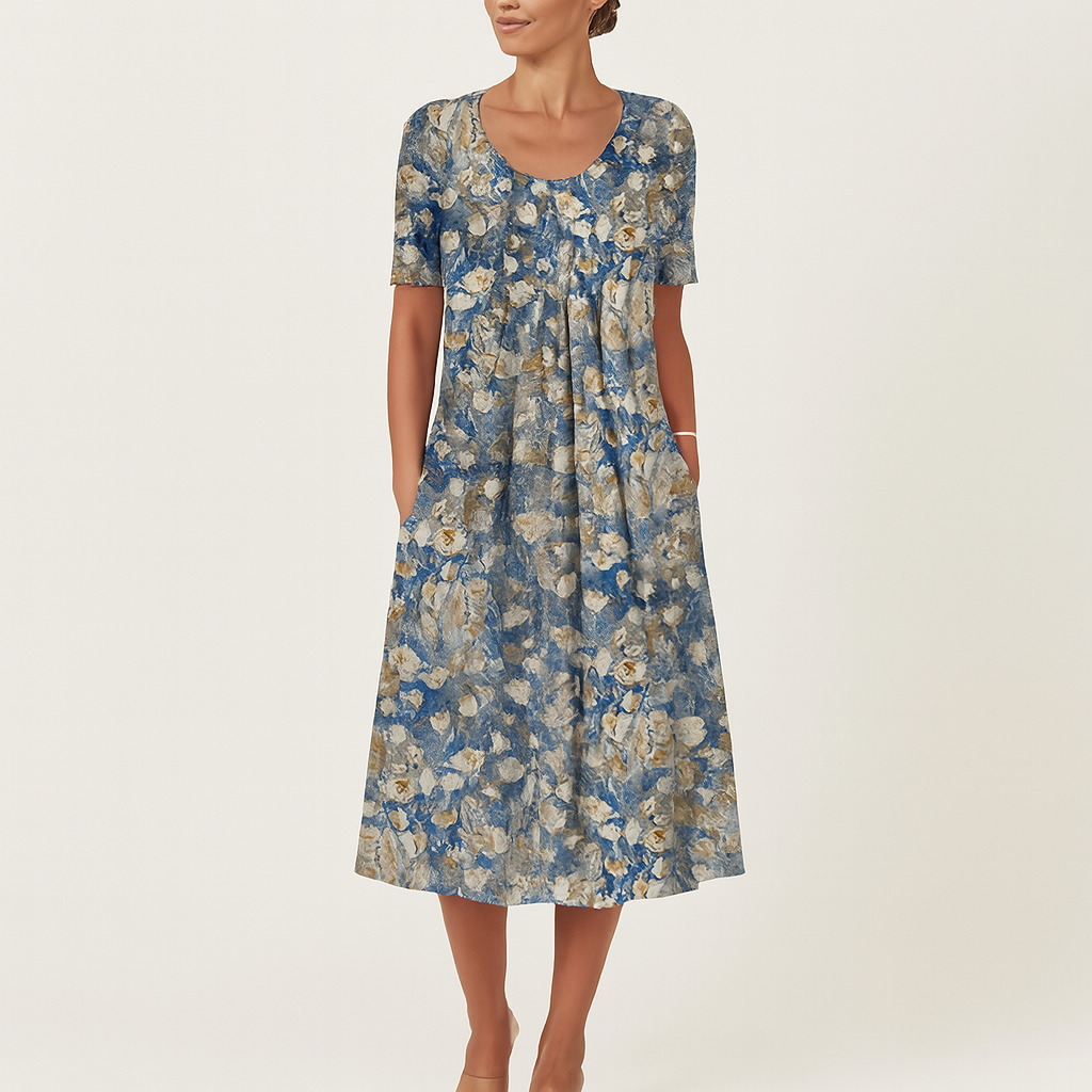 Elegantes Baumwoll-Midi-Kleid – Sommerlicher Smart-Casual-Stil
