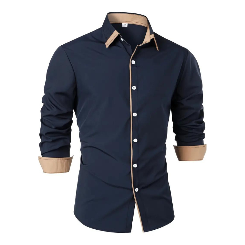 Herren Frühlingshemd – Langarm-Casual Button-Up-Oberteil