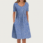 Elegantes Baumwoll-Midi-Kleid – Sommerlicher Smart-Casual-Stil