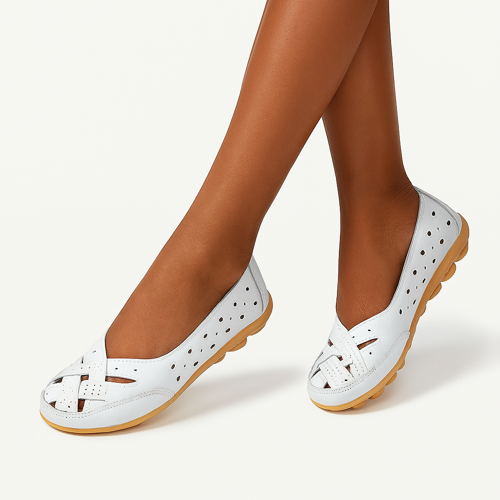 Atmungsaktive Leder-Orthopädische Slipper für Damen – Sommerkomfort