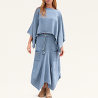 Damen Baumwoll-Leinen Sommeranzug – Leichtes, maßgeschneidertes 2-Teile Set