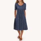 Elegantes Baumwoll-Midi-Kleid – Sommerlicher Smart-Casual-Stil