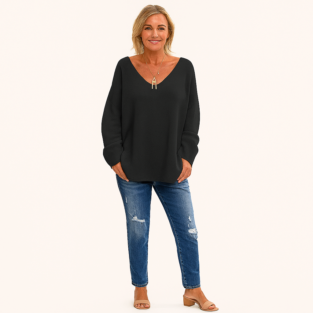 Oversized Weicher Kaschmir-Pullover – Lässige Rundhals-Passform