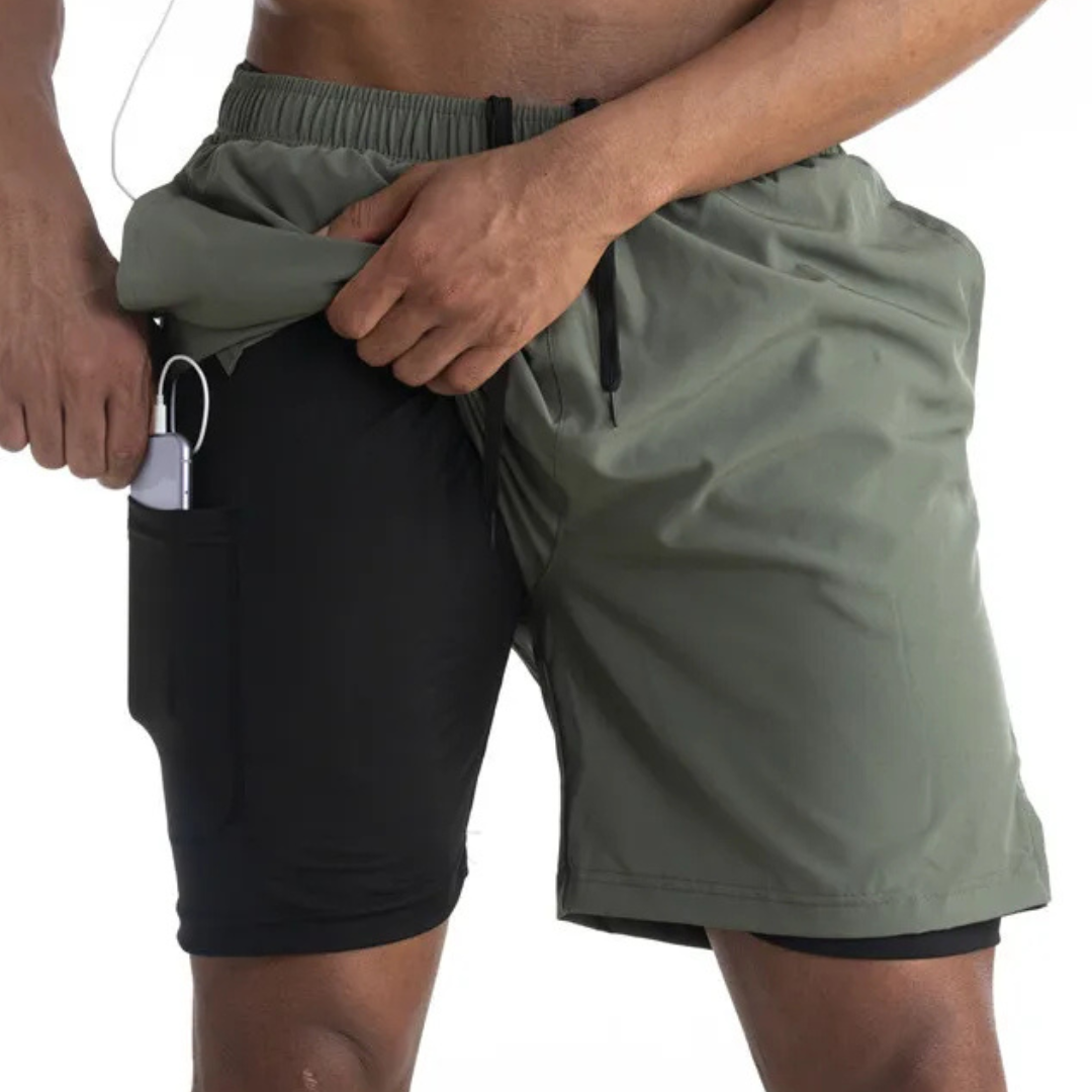 Herren Laufshorts mit Innenfutter und Handy-Tasche – Für Fitness & Training