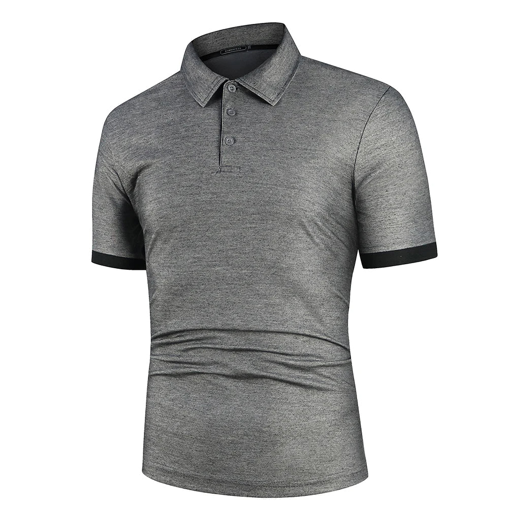 Herren Blaues Polo-Shirt mit kurzen Ärmeln – Leichtes Sommeroberteil