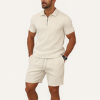 Herren Baumwoll-Polo-Shirt & Shorts Set – Sommer Casual