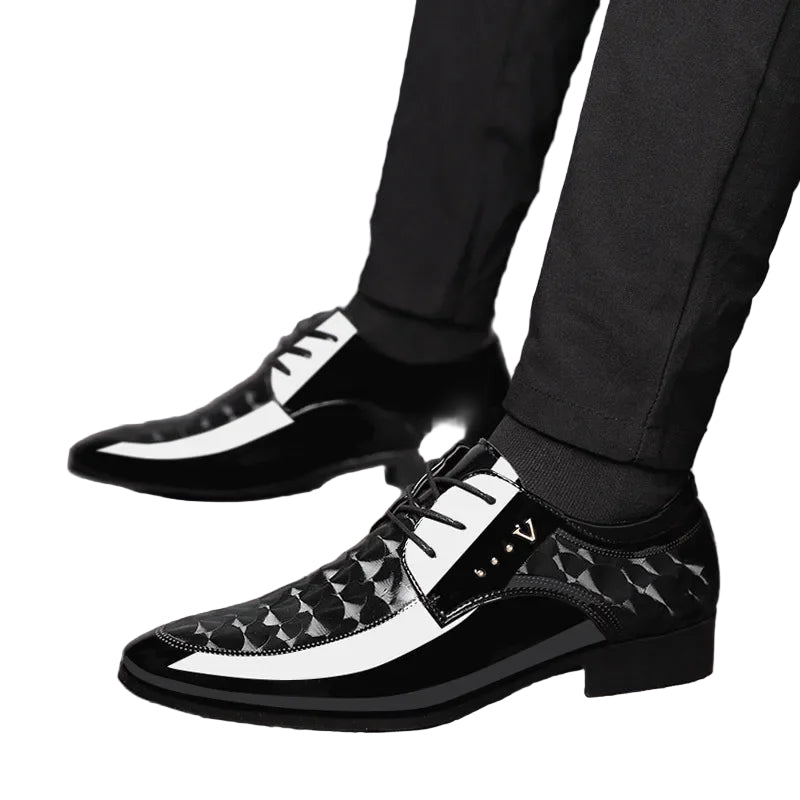 Herren Lacklederschuhe im Cobra-Stil für formelle Veranstaltungen