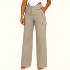 Stone Stretch Weitbeinige Cargo-Hose – Utility-Komfort