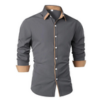 Herren Frühlingshemd – Langarm-Casual Button-Up-Oberteil