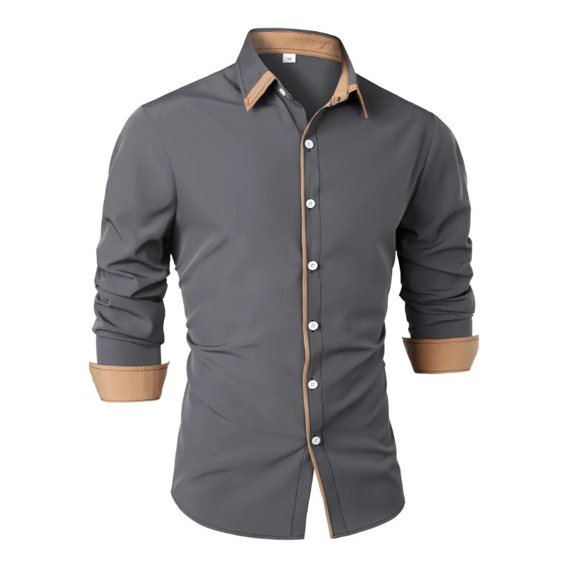 Herren Frühlingshemd – Langarm-Casual Button-Up-Oberteil
