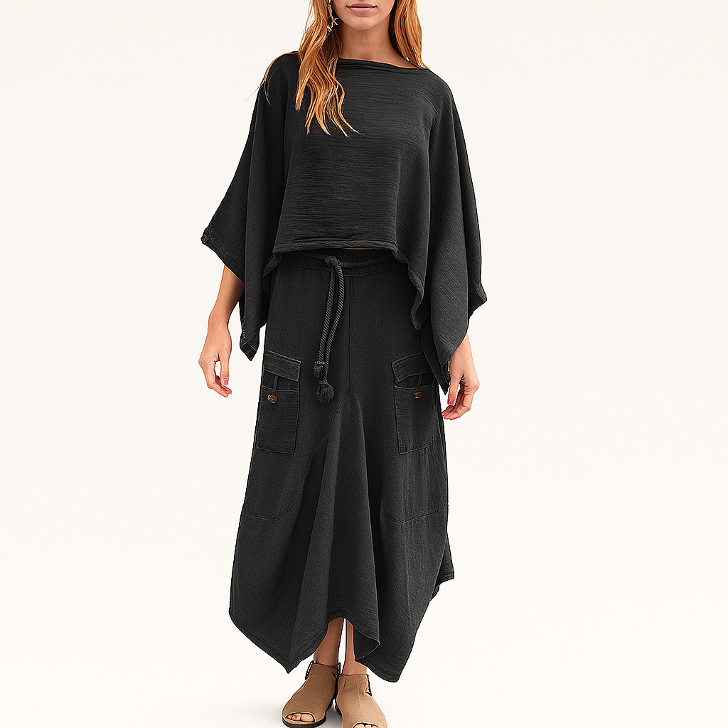 Damen Baumwoll-Leinen Sommeranzug – Leichtes, maßgeschneidertes 2-Teile Set