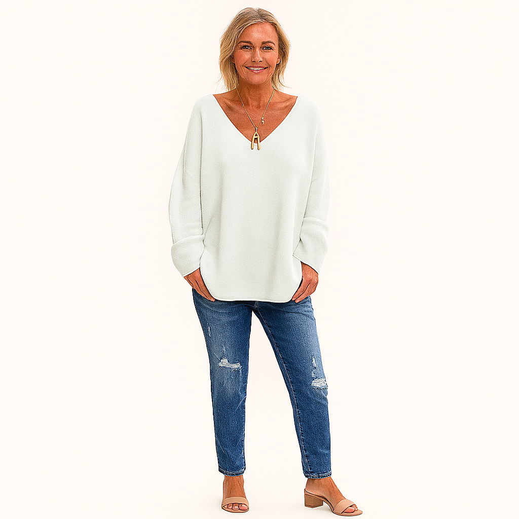 Oversized Weicher Kaschmir-Pullover – Lässige Rundhals-Passform