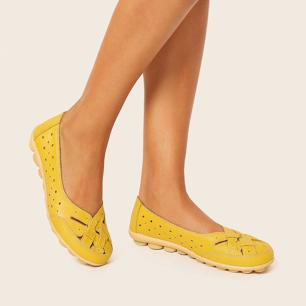 Atmungsaktive Leder-Orthopädische Slipper für Damen – Sommerkomfort