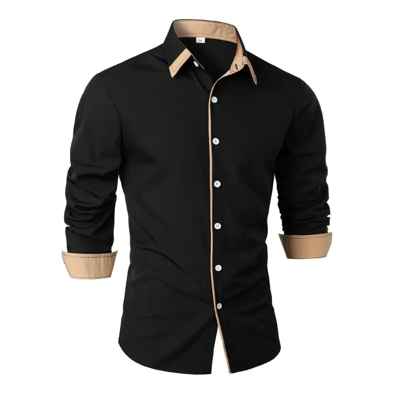 Herren Frühlingshemd – Langarm-Casual Button-Up-Oberteil