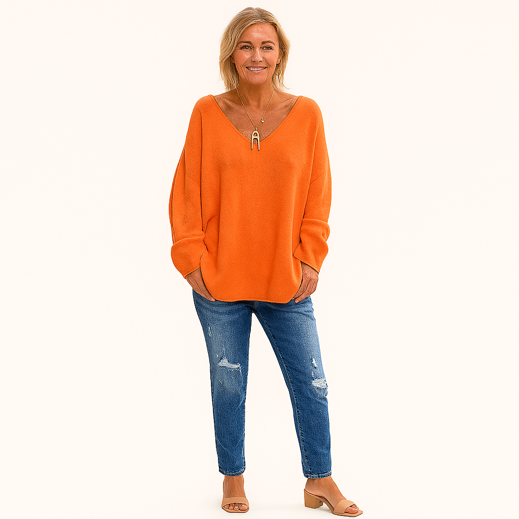 Oversized Weicher Kaschmir-Pullover – Lässige Rundhals-Passform