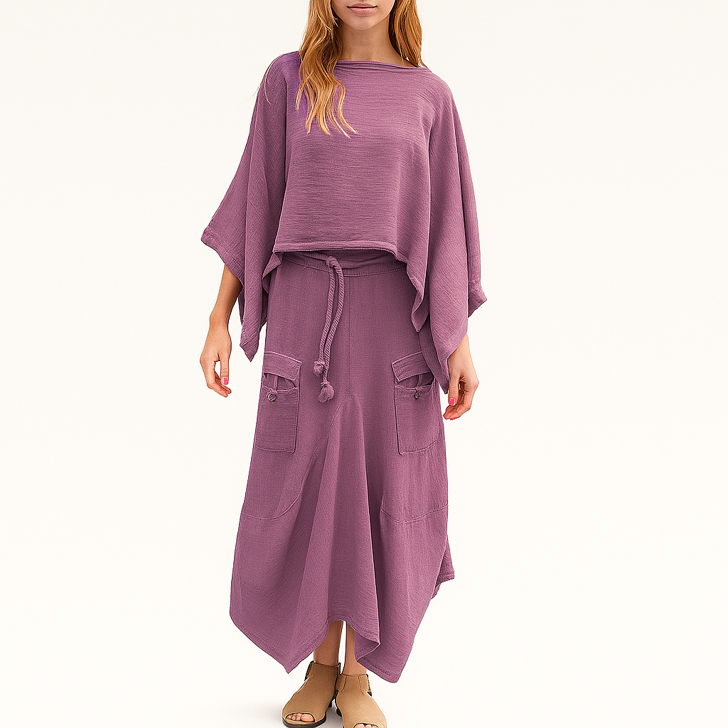 Damen Baumwoll-Leinen Sommeranzug – Leichtes, maßgeschneidertes 2-Teile Set