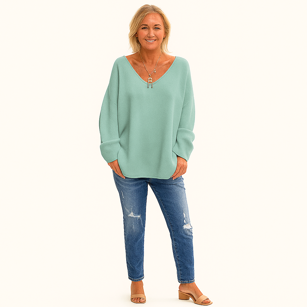 Oversized Weicher Kaschmir-Pullover – Lässige Rundhals-Passform