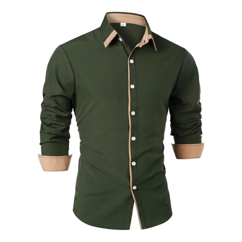 Herren Frühlingshemd – Langarm-Casual Button-Up-Oberteil