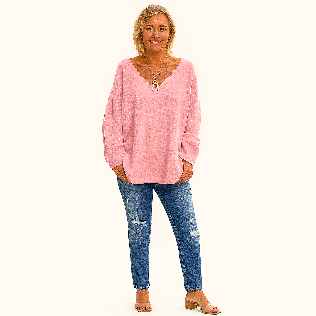 Oversized Weicher Kaschmir-Pullover – Lässige Rundhals-Passform