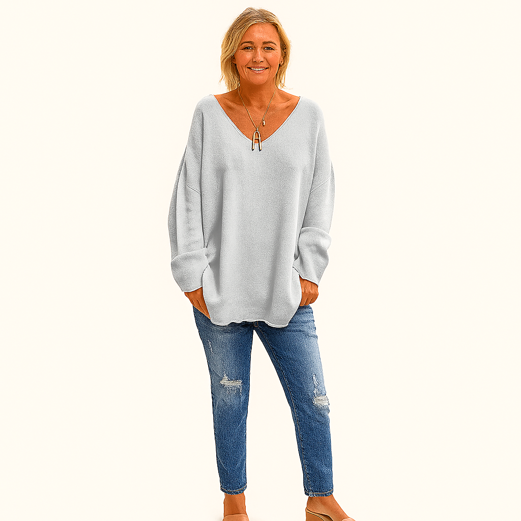 Oversized Weicher Kaschmir-Pullover – Lässige Rundhals-Passform