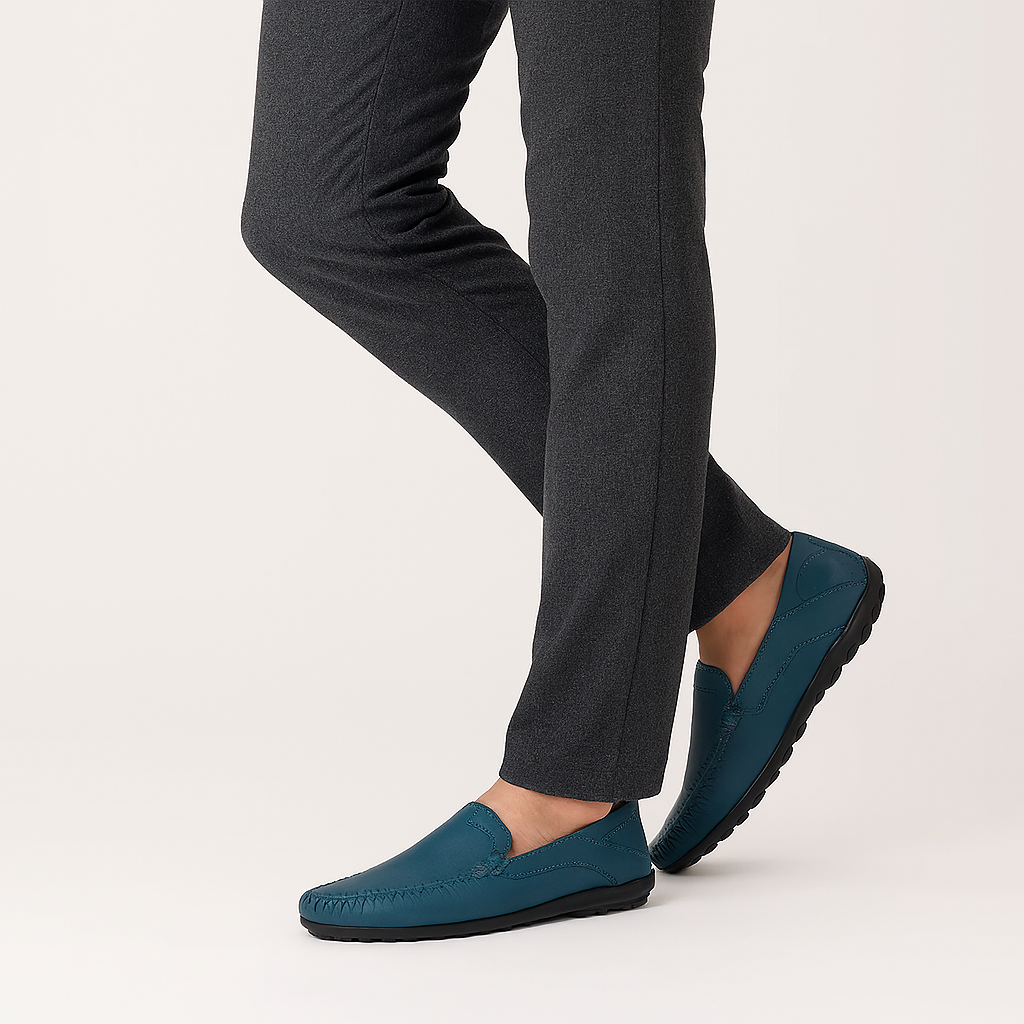 Italienische Echte Leder Loafers für Damen – Gepolsterte Slip-Ons