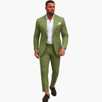 Herren Leinen-Anzug Set – 2-teiliges Sommerhochzeits- & Urlaubsoutfit