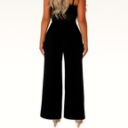 Schwarze High-Waist Hose mit weitem Bein – Fließender Palazzo-Stil