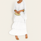 Langes Maxi-Kleid mit Rundhalsausschnitt – Leichter, fließender Sommerstil