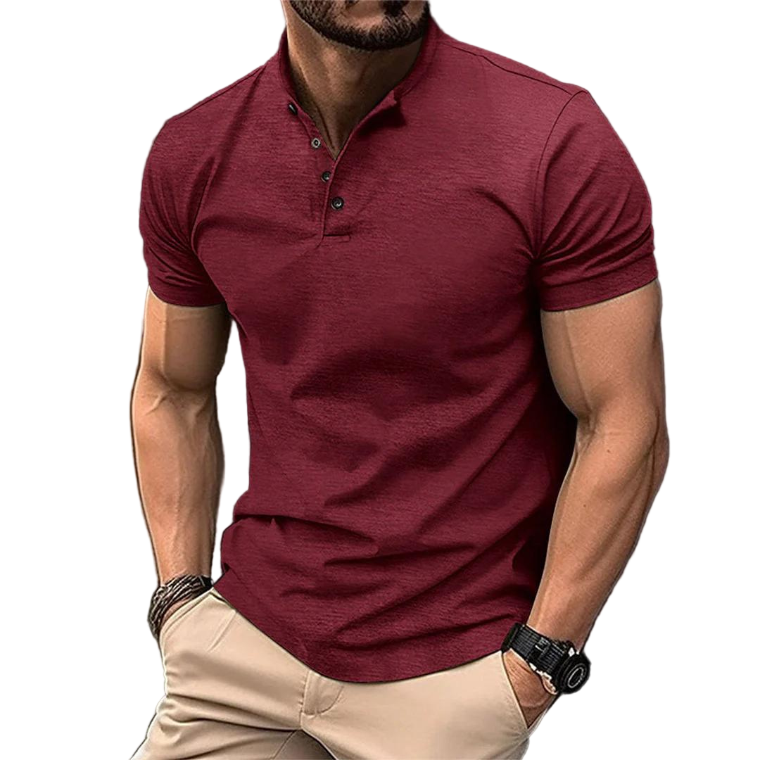 Herren-Poloshirt mit Knopfleiste – Kurzarm-Sommer-Casual-Oberteil