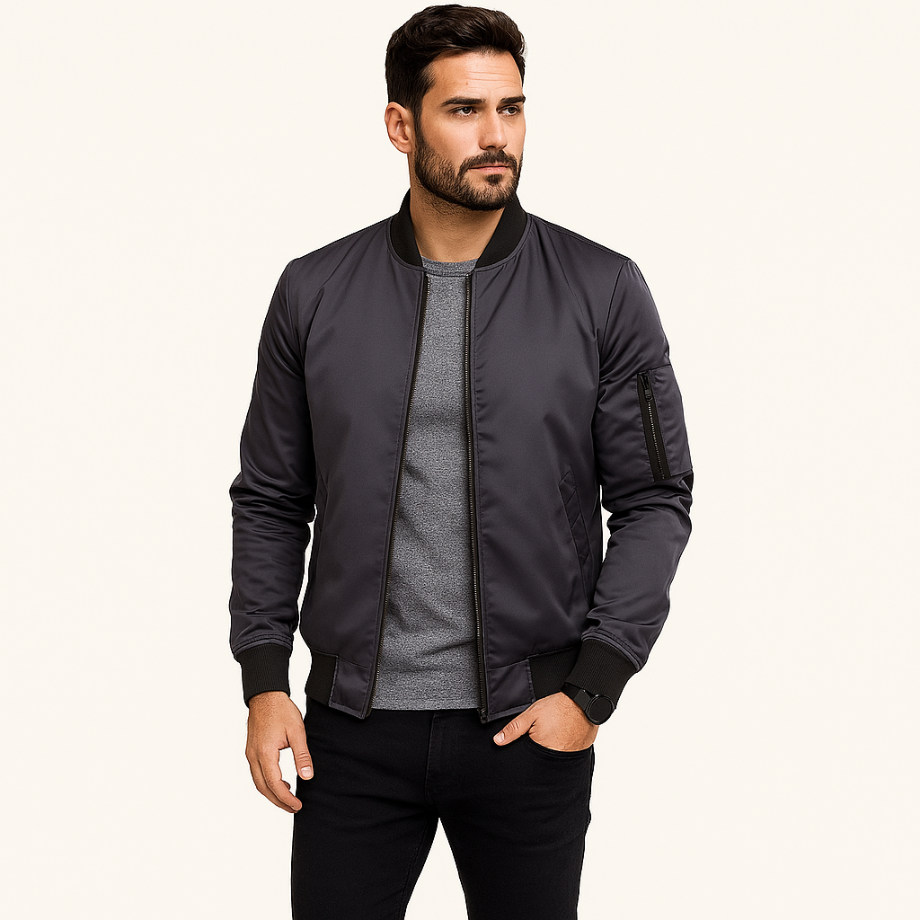 Leichte Bomberjacke für Herren – Frühjahrs-Sommer Lagenlook