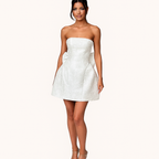 Elegantes Elfenbeinfarbenes Minikleid – Trägerloses, figurbetontes Partykleid