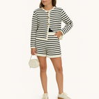 Gestreiftes 2-teiliges Sommer-Co-Ord-Set für Damen – Leichtes Leinen
