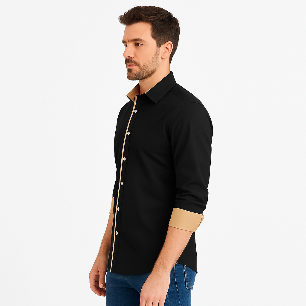 Herren Frühlingshemd – Langarm-Casual Button-Up-Oberteil