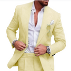Herren Leinen-Anzug Set – 2-teiliges Sommerhochzeits- & Urlaubsoutfit