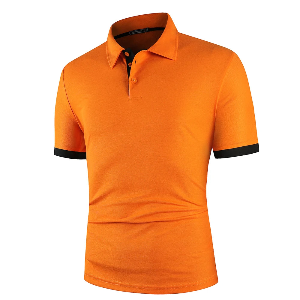 Herren Blaues Polo-Shirt mit kurzen Ärmeln – Leichtes Sommeroberteil