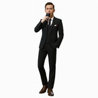 Herren 3-teiliges Anzug-Set mit Jacke mit Notch-Kragen, Weste und Hose