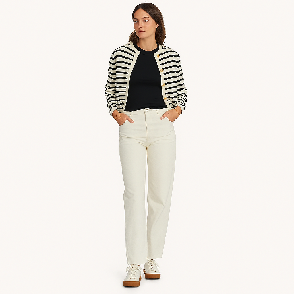 Gestreiftes 2-teiliges Sommer-Co-Ord-Set für Damen – Leichtes Leinen
