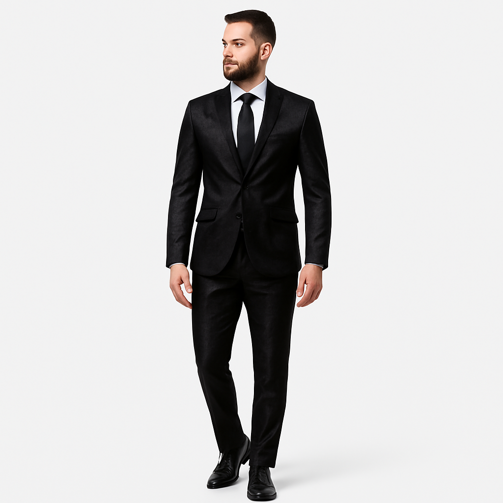 Herren 2-teiliger Anzug mit Jacke mit Notch-Kragen und passender Hose