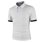 Herren Blaues Polo-Shirt mit kurzen Ärmeln – Leichtes Sommeroberteil