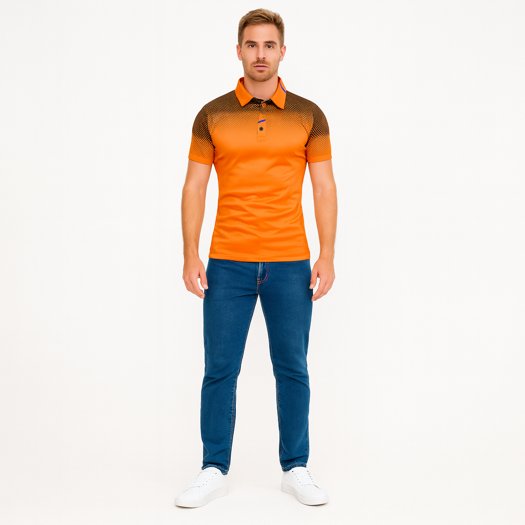 Herren-Kurzarm-Poloshirt – Klassischer Rippkragen Sommeroberteil