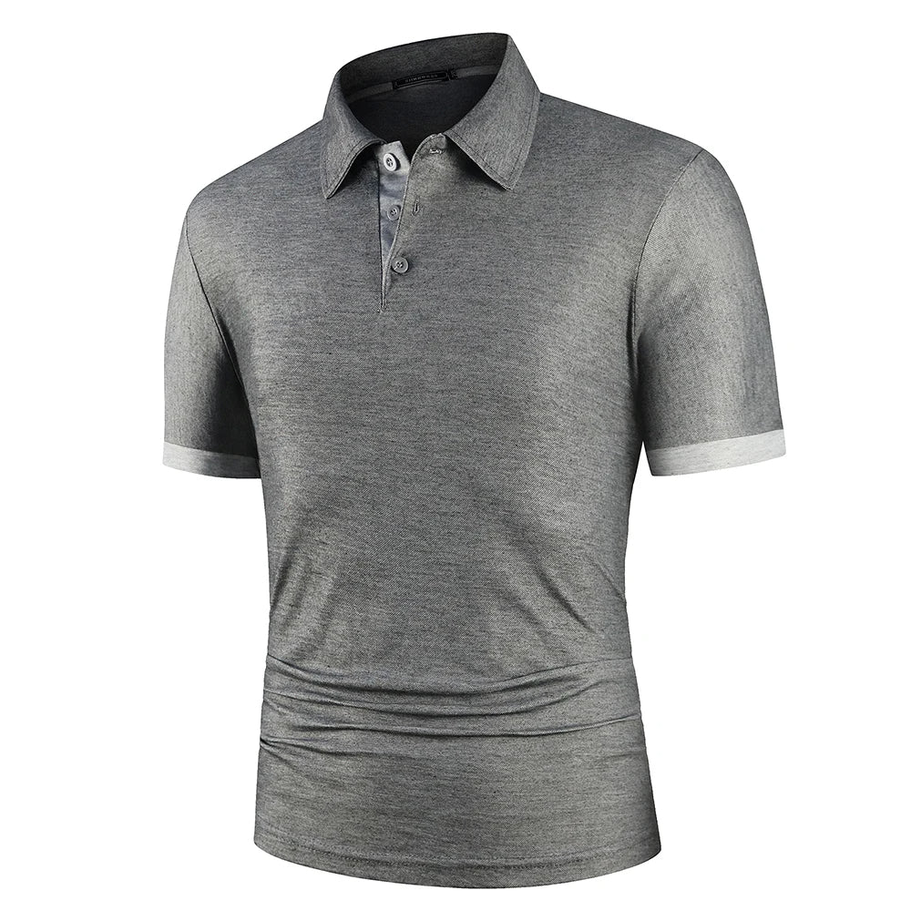 Herren Blaues Polo-Shirt mit kurzen Ärmeln – Leichtes Sommeroberteil