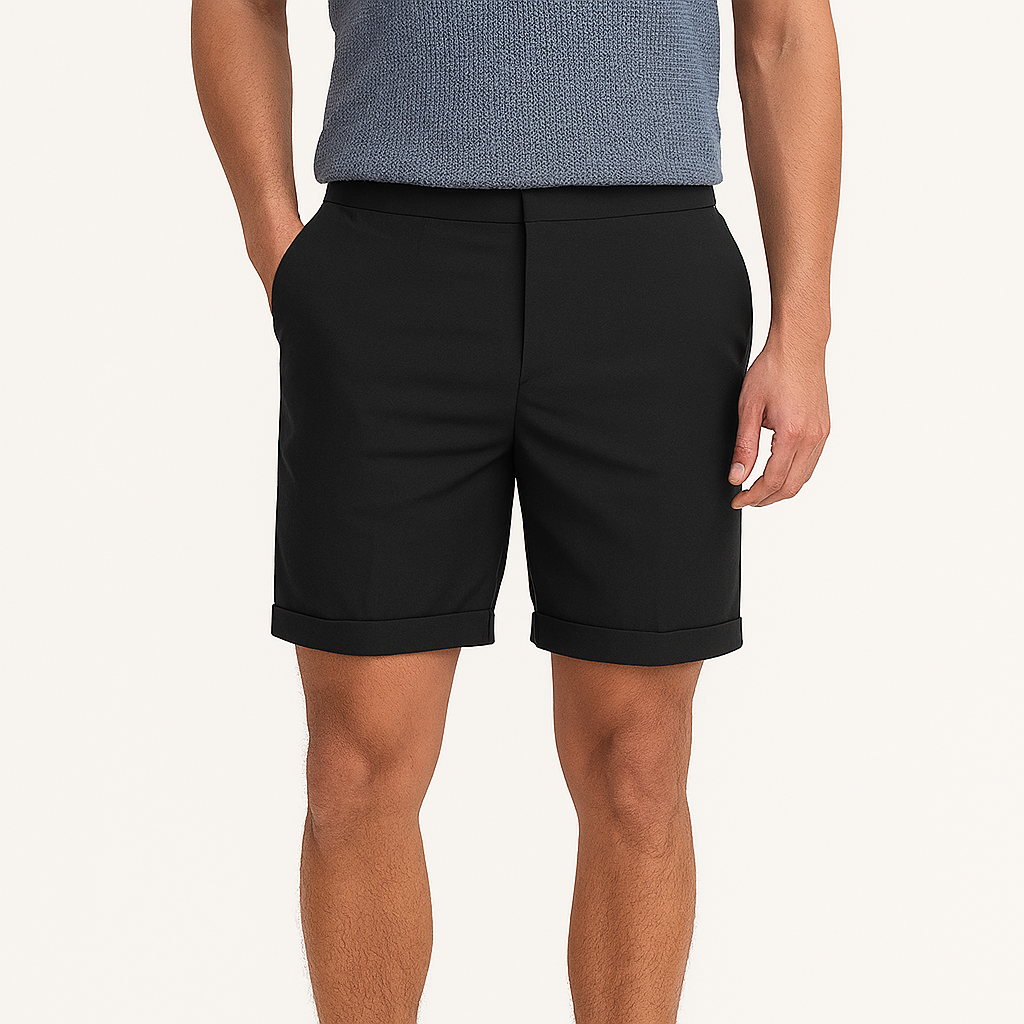 Herren Vintage Leinen Strand-Shorts – Elastischer Bund & Kordelzug