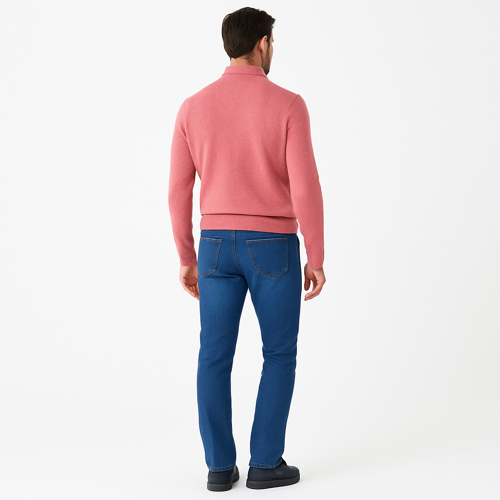 Herren Halbarm-Pullover mit langen Ärmeln für den Freizeitlook