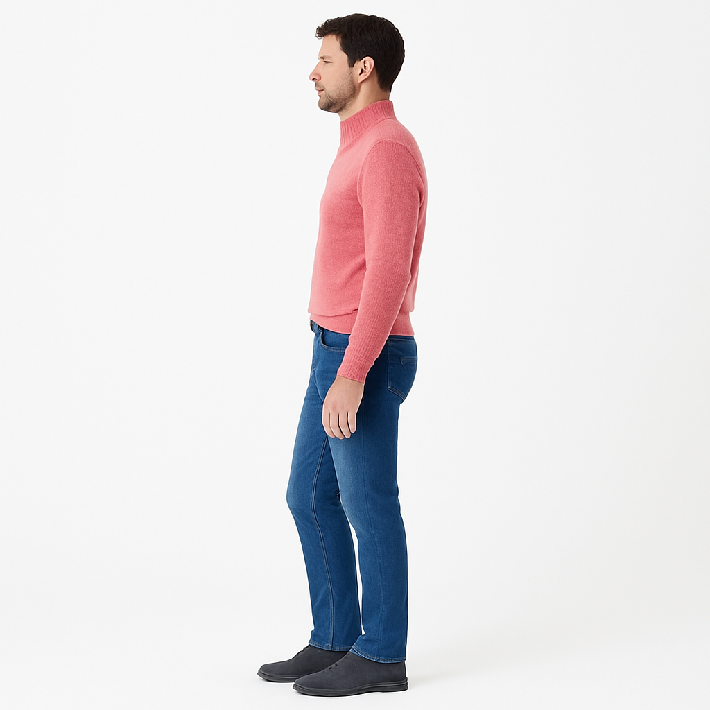 Herren Halbarm-Pullover mit langen Ärmeln für den Freizeitlook