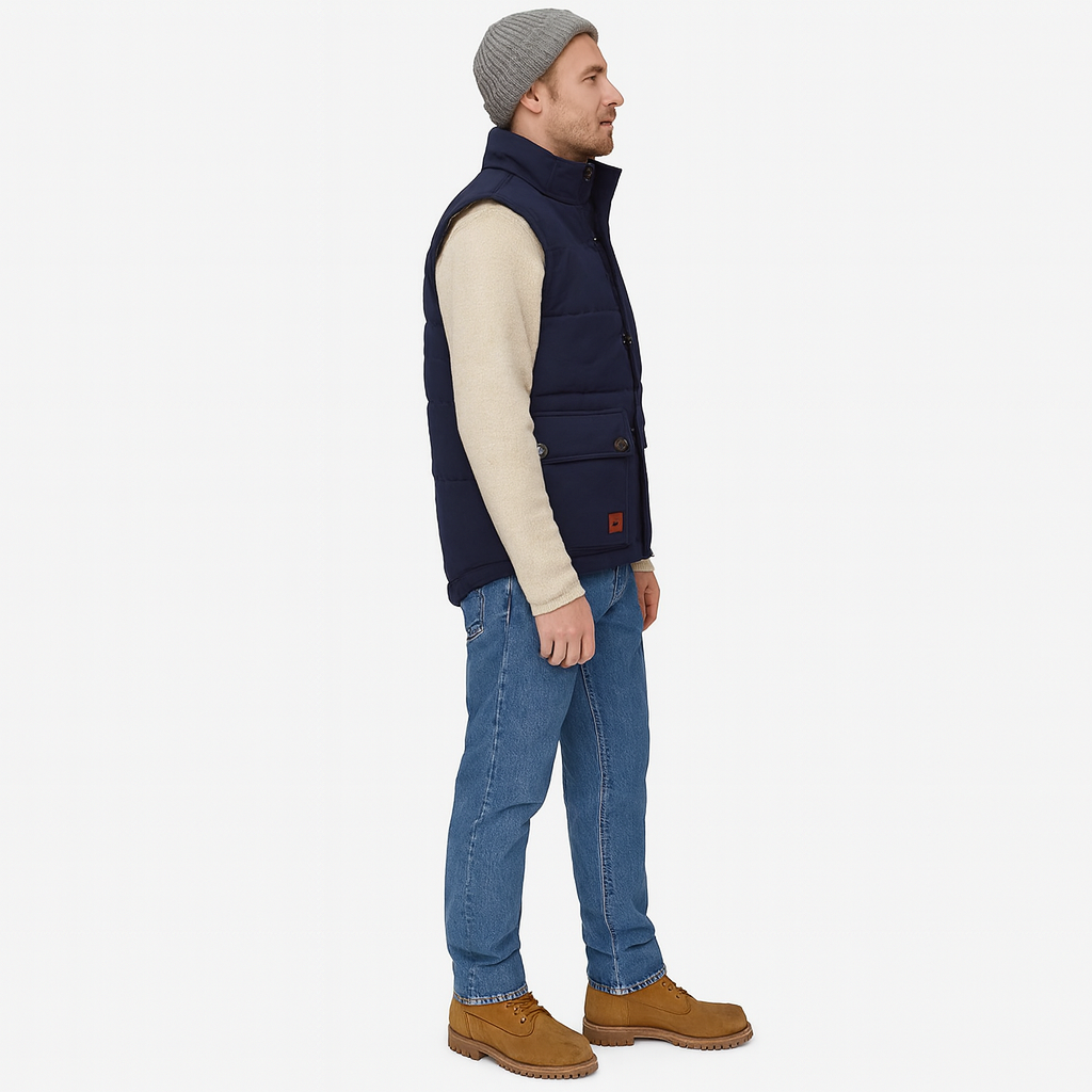 Herren Ärmellose Weste mit Reißverschluss für lässiges Layering